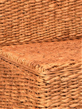 Load image into Gallery viewer, Banana leaf natural material dining chairs, close view.