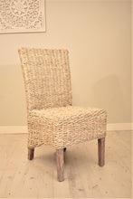 Load image into Gallery viewer, Banana leaf dining chair whitewashed