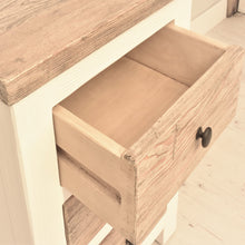 Load image into Gallery viewer, Reclaimed pine Bude range bedside table close view of top drawer.