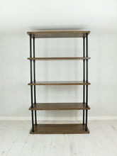 Load image into Gallery viewer, Vintage industrial style shelving unit 120cm wide.