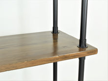 Load image into Gallery viewer, Vintage industrial style shelving unit, close view.
