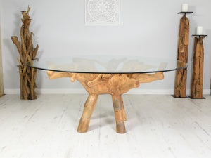 Teak Root Round Dining Table - 180cm