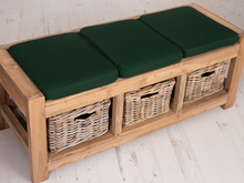 Load image into Gallery viewer, Hallway Storage Bench With Wicker Drawers - 3 Seater