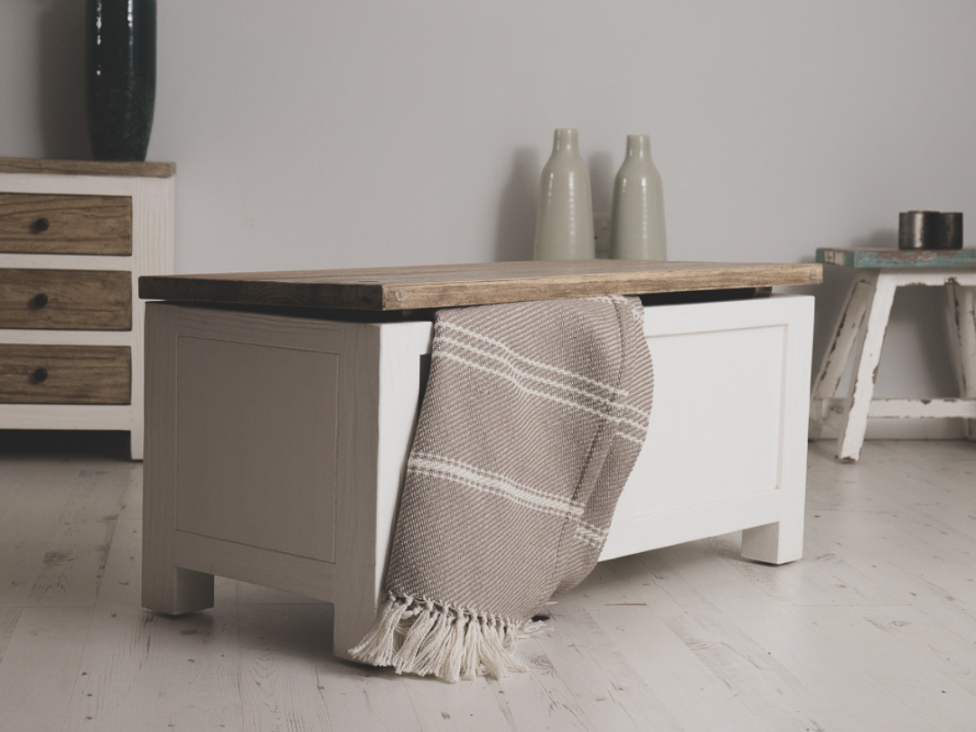 Small white blanket deals box