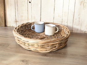 Natural Wicker Round Tray - Small
