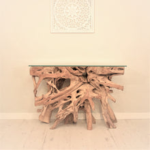 Load image into Gallery viewer, Natural teak root console table.