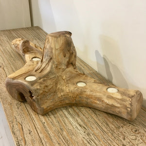 Rustic Root Wooden Tealight Holder