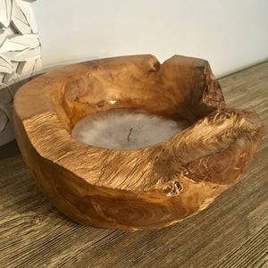 Reclaimed Wood Candle Bowl - Small