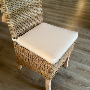 Natural Kubu chair with natural cushion.