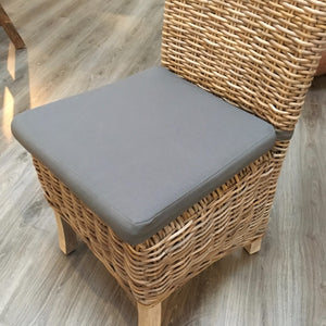 Natural Kabu dining chair with grey cushion