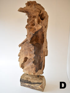 Decorative Wood Artefact On Stand - Medium