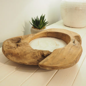 Reclaimed Wood Candle Bowl - Medium