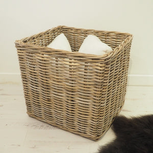 Square Natural Wicker Basket - Small