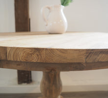 Load image into Gallery viewer, Reclaimed teak dining table side view of table top 
