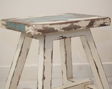 Load image into Gallery viewer, Vintage White Wash Stool