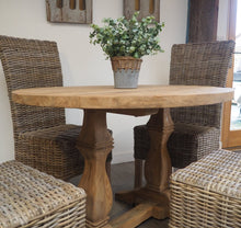 Load image into Gallery viewer, Oval Reclaimed Teak Dining Set with 4 Natural Kubu Chairs