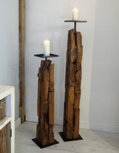 Load image into Gallery viewer, Extra Tall Reclaimed Wood Pillar Candle Holder