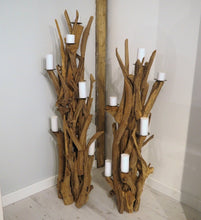 Load image into Gallery viewer, Teak Root Wooden Floor Candle Holder - Medium