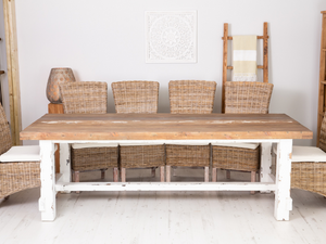 240x100cm reclaimed farmhouse dining table in traditional setting