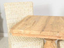 Load image into Gallery viewer, Square Reclaimed Teak Dining Set with 2 Whitewash Banana Leaf Chairs