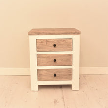 Load image into Gallery viewer, Reclaimed pine Bude range bedside table with 3 drawers.
