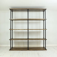 Load image into Gallery viewer, Vintage industrial style shelving unit 180cm wide.