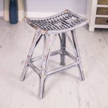 Load image into Gallery viewer, Grey Bamboo &amp; Rattan Kitchen Counter Stool