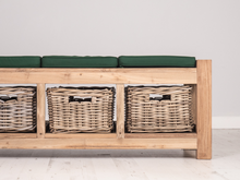 Load image into Gallery viewer, Hallway Storage Bench With Wicker Drawers - 3 Seater
