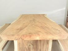 Load image into Gallery viewer, 150cm Suar live edge dining table, end view