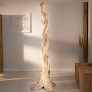 Handcrafted Suar wood coat stand for home