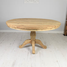 Load image into Gallery viewer, 140cm Round reclaimed teak dining table..