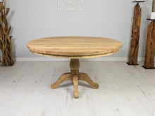 Load image into Gallery viewer, 140cm Round reclaimed teak dining table.