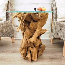 Load image into Gallery viewer, Natural Teak Wood Side table with organic driftwood shapes