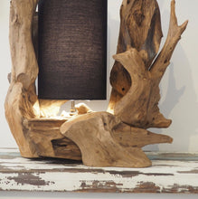 Load image into Gallery viewer, Natural Teak Wood Table Lamp - eco friendly lighting for your home.