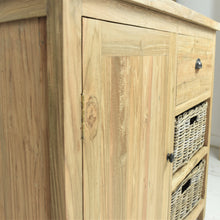 Load image into Gallery viewer, Reclaimed teak small sideboard, close view.