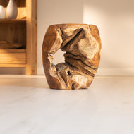 Teak Root Stool - Round
