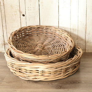 Natural Wicker Round Tray - Small