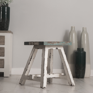 Vintage White Wash Stool