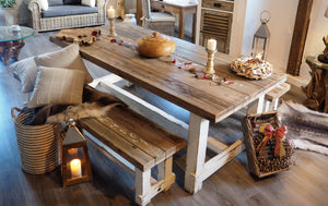 Reclaimed Pine Farmhouse Style Dining Table - 300cm