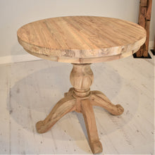 Load image into Gallery viewer, Round Reclaimed Teak Dining Set with 2 Curved Kubu Armchairs