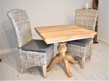 Load image into Gallery viewer, Square Reclaimed Teak Dining Set with 2 Whitewash Dining Chairs