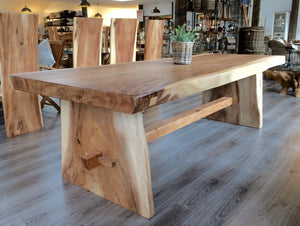 250cm Natural Live Edge Table - Refectory Style Leg Table Only
