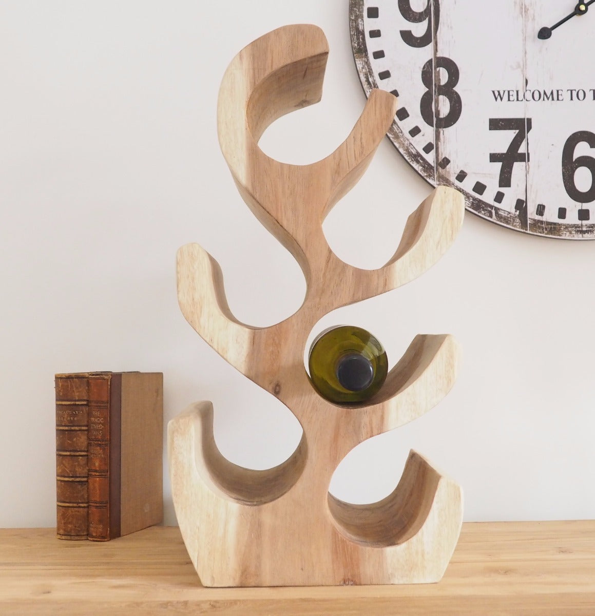 Natural Wooden Wine Rack - 6 Bottle – Rustic House Cornwall