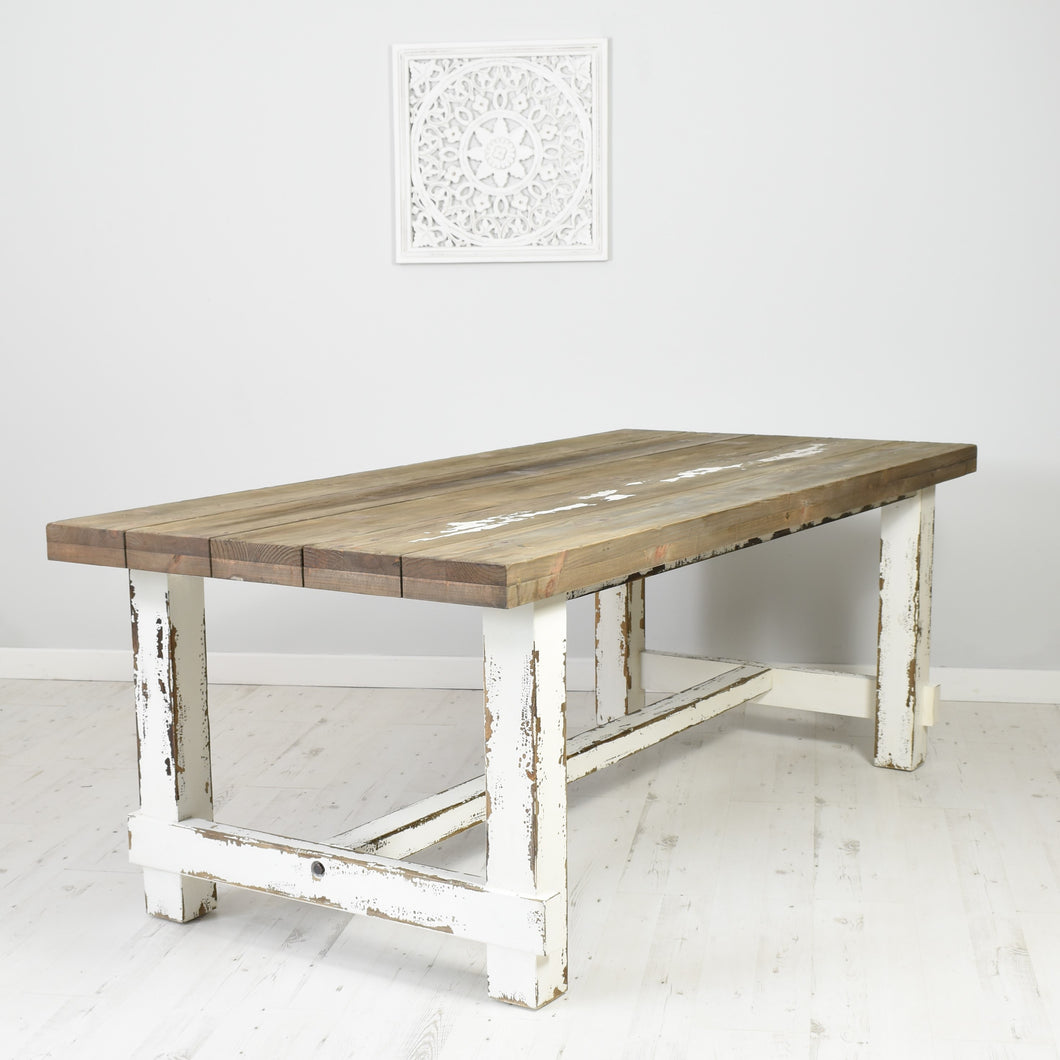 Reclaimed Pine Farmhouse Style Dining Table - 210cm