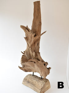 Decorative Wood Artefact On Stand - Medium