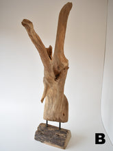 Load image into Gallery viewer, Abstract Wood Sculpture On Stand - Medium