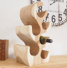 Load image into Gallery viewer, Natural Wooden Wine Rack - 6 Bottle