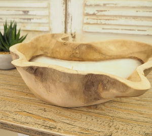 Rustic Wooden Candle Bowl