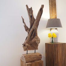 Load image into Gallery viewer, Decorative Wood Artefact On Stand - Medium