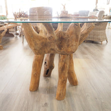 Load image into Gallery viewer, Teak Root Round Dining Table - 120cm